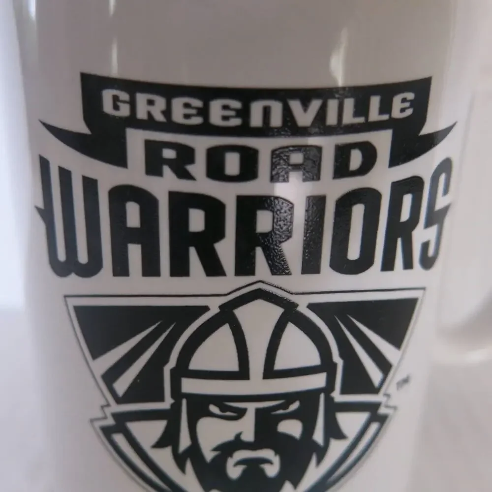 GREENVILLE ROAD WARRIORS Hockey Team Mug with Logo South Carolina White